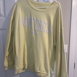 Daily Drills Light Yellow Crewneck Sweatshirt with White Lettering